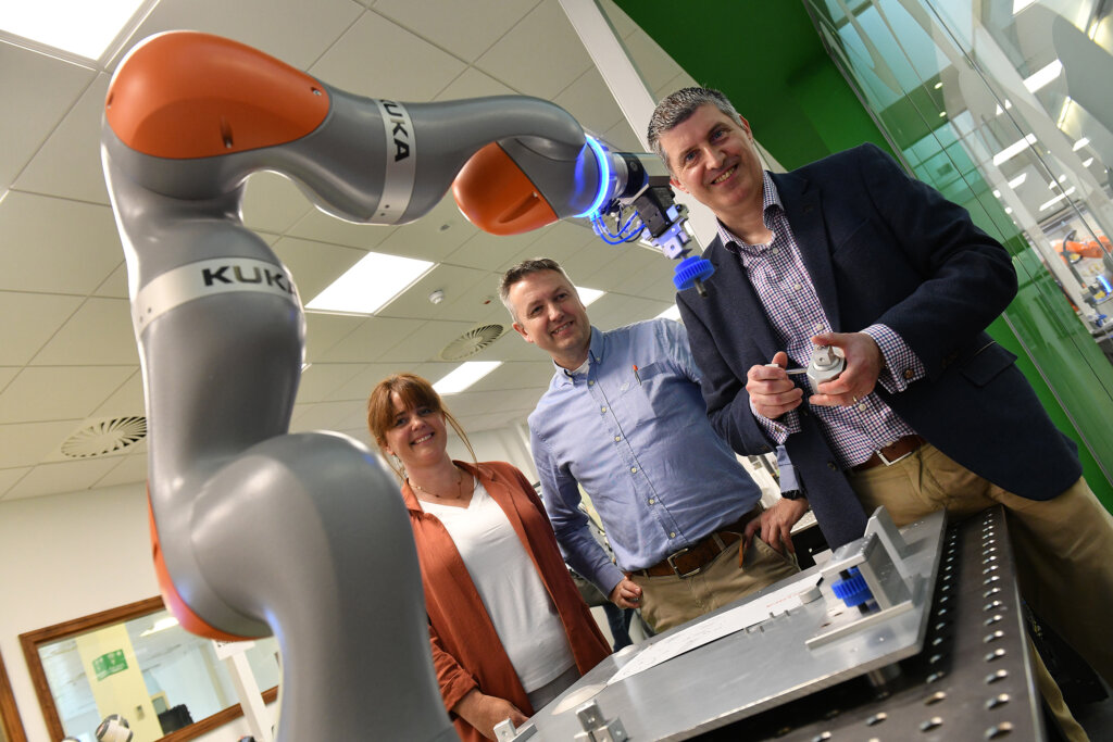 l/r Aoife McDaid, Employer Engagement Officer; Adrian Kelly, Head of Engineering and ICT and Dr Michael McGrath, Technical director, AMTCE at the Robotics for Industry 4.0 Workshop on 22 June 